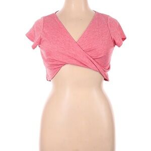 Dressfo Pink Short Sleeve Crop Top XL